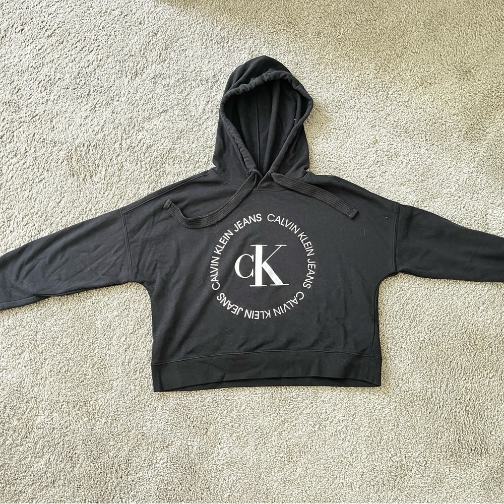Calvin Klain , black, cropped hoody Size XS